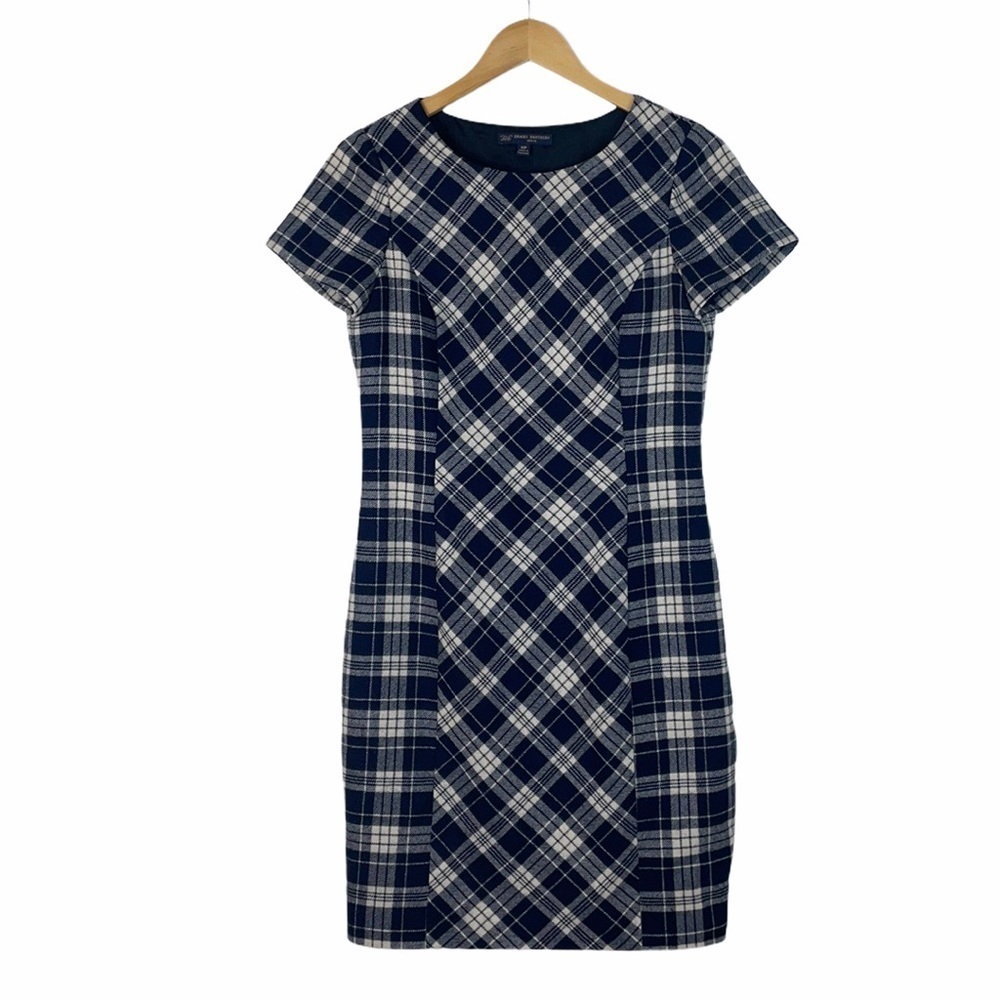 Brooks Brothers Petite Women Fitted Plaid Dress Size 10/P
